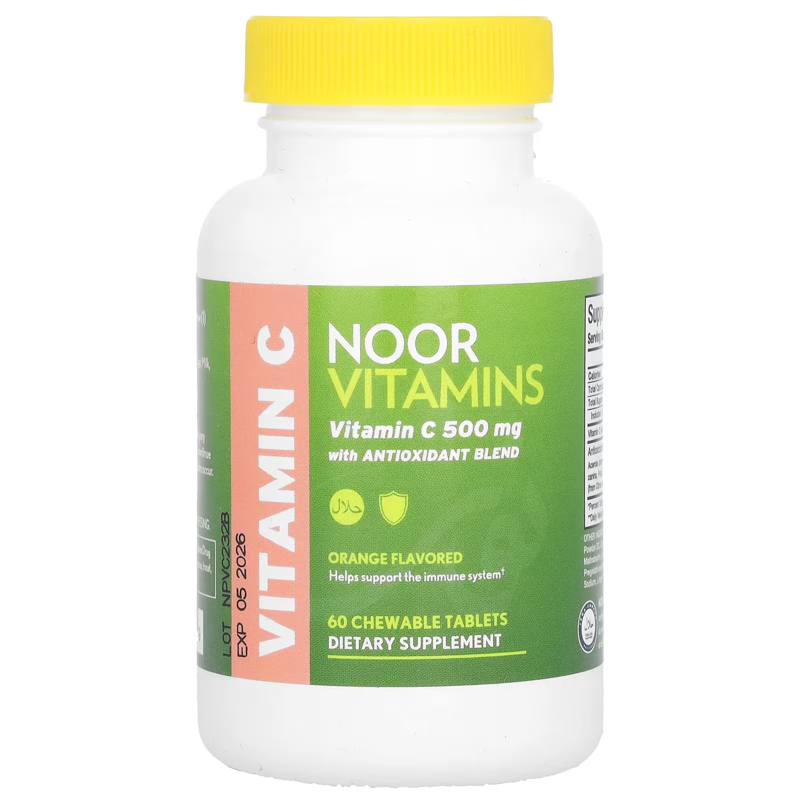 Noor Витамины Витамин С со смесью антиоксидантов Апельсин 500 мг 60 жевательных таблеток Noor Vitamins