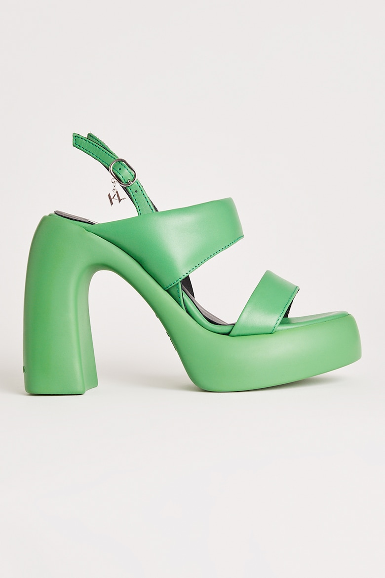 Кожаные сандалии массивного дизайна Karl Lagerfeld, зеленый