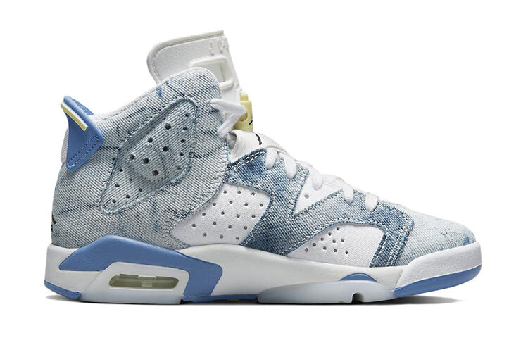 

Кроссовки подростковые Jordan 6 Retro Washed Denim (2022), синий / белый