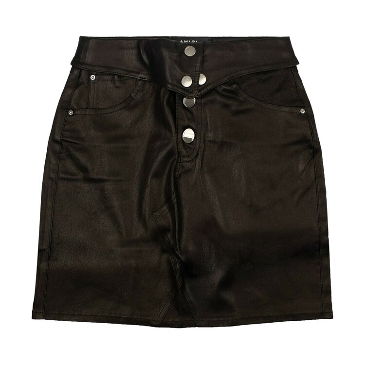

Юбка Amiri Fold-Over Leather 'Black', черный