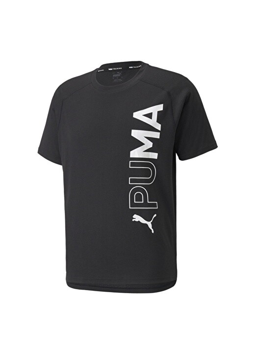 

Черная мужская футболка с круглым вырезом с принтом Puma, Черный