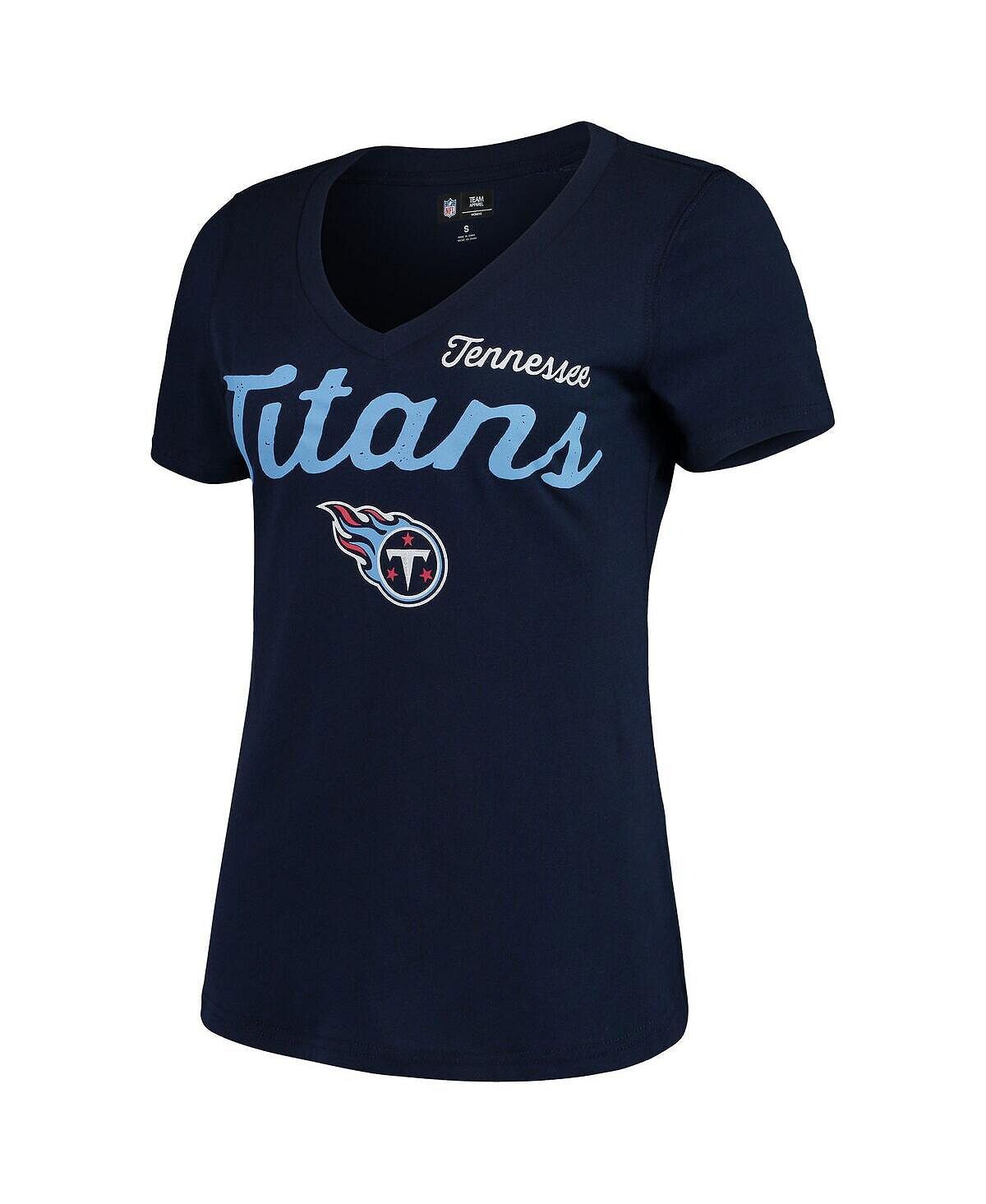 

Женская темно-синяя футболка с v-образным вырезом Tennessee Titans Post Season G-III 4Her by Carl Banks, темно-синий