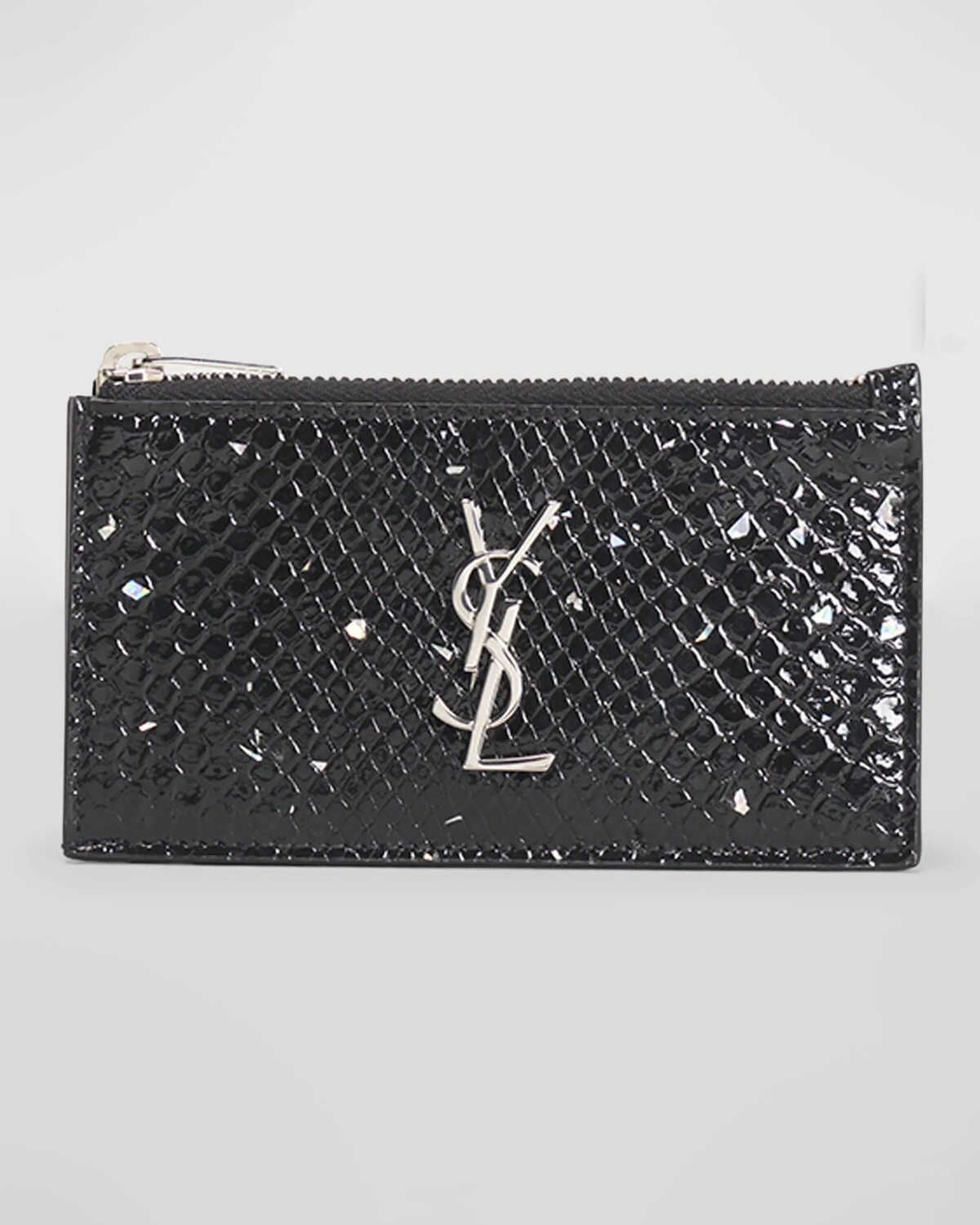 

Чехол для визиток YSL Monogram на молнии, цвет Python Saint Laurent, цвет Black