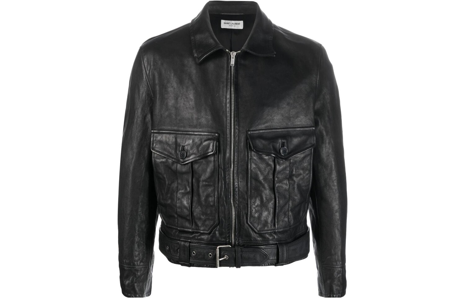 

Кожаная куртка мужская черная Saint Laurent, черный