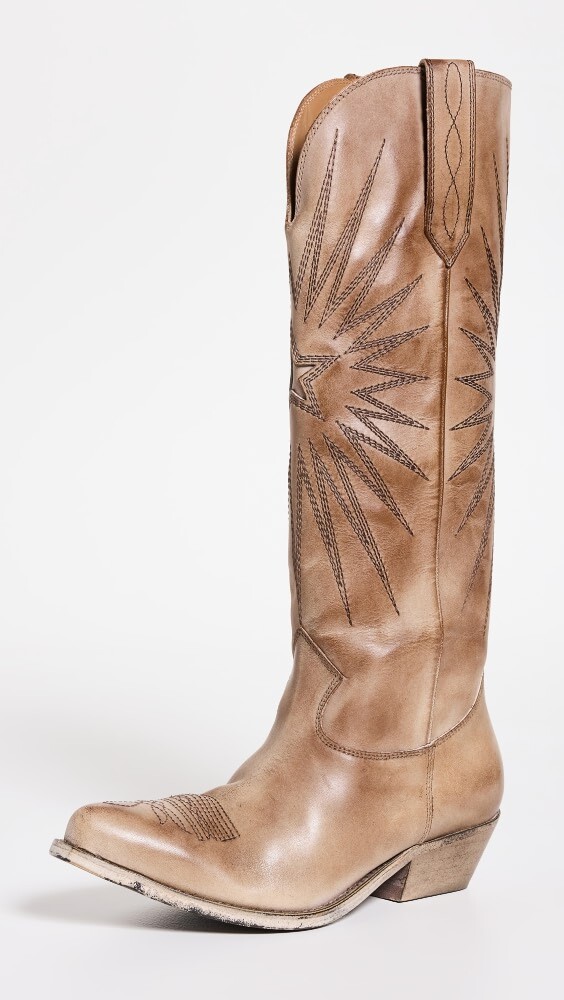 

Ботинки Golden Goose Wish Star Leather Upper with Embroidery, коричневый
