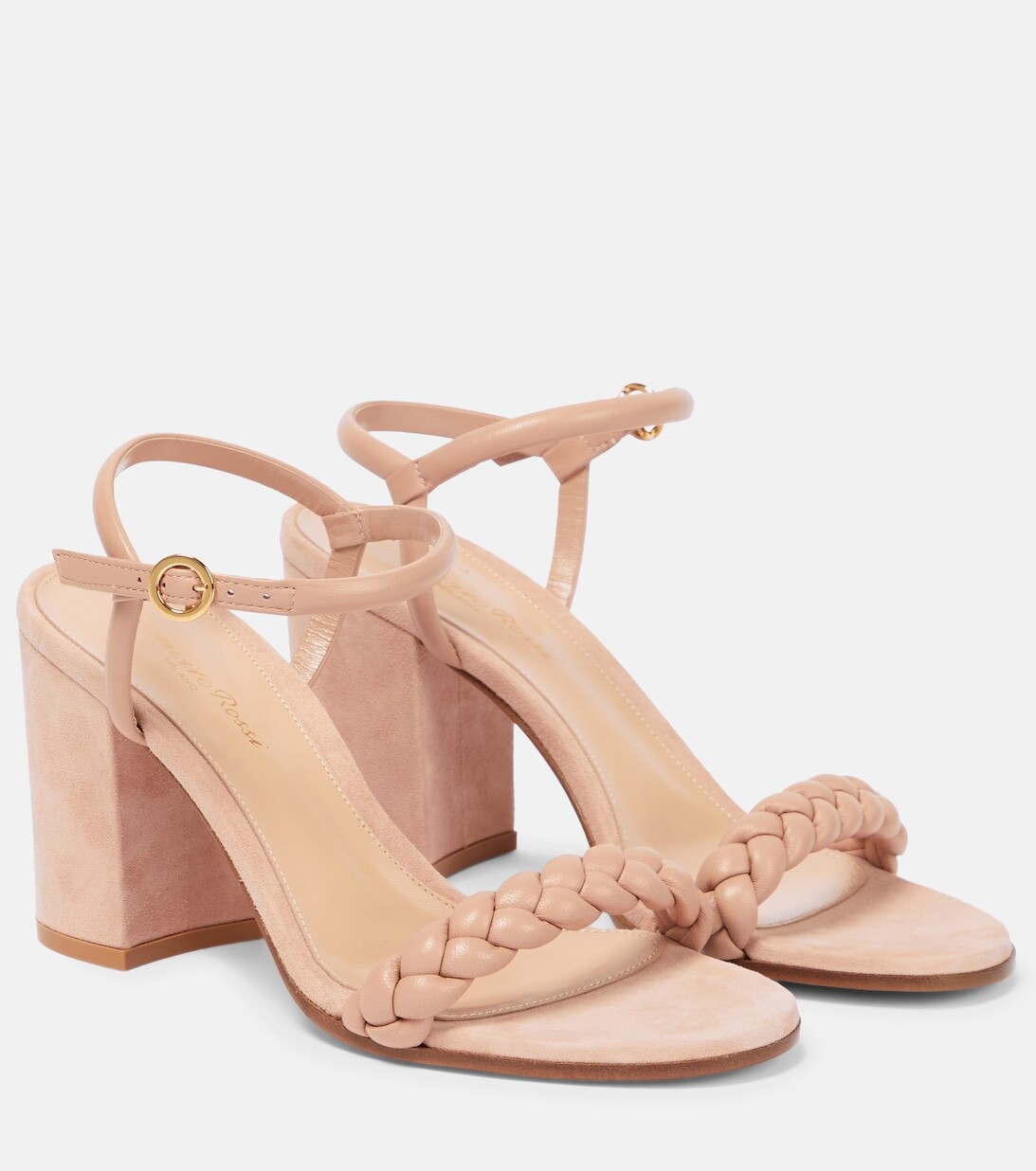 

Сандалии Cruz 60 из кожи и замши Gianvito Rossi, розовый