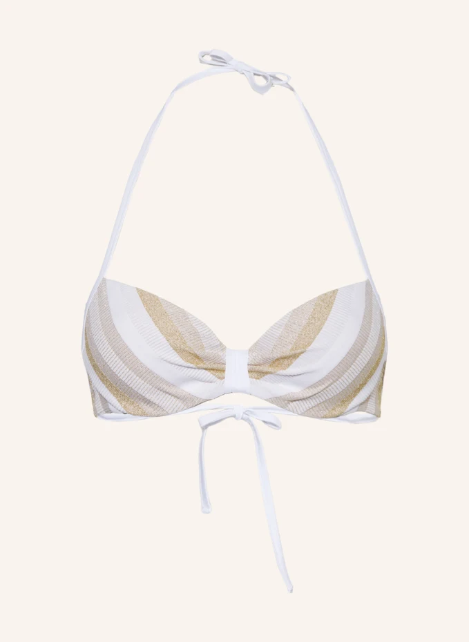 

Топ бикини на косточках azurra с блестящей пряжей Max Mara Beachwear, белый