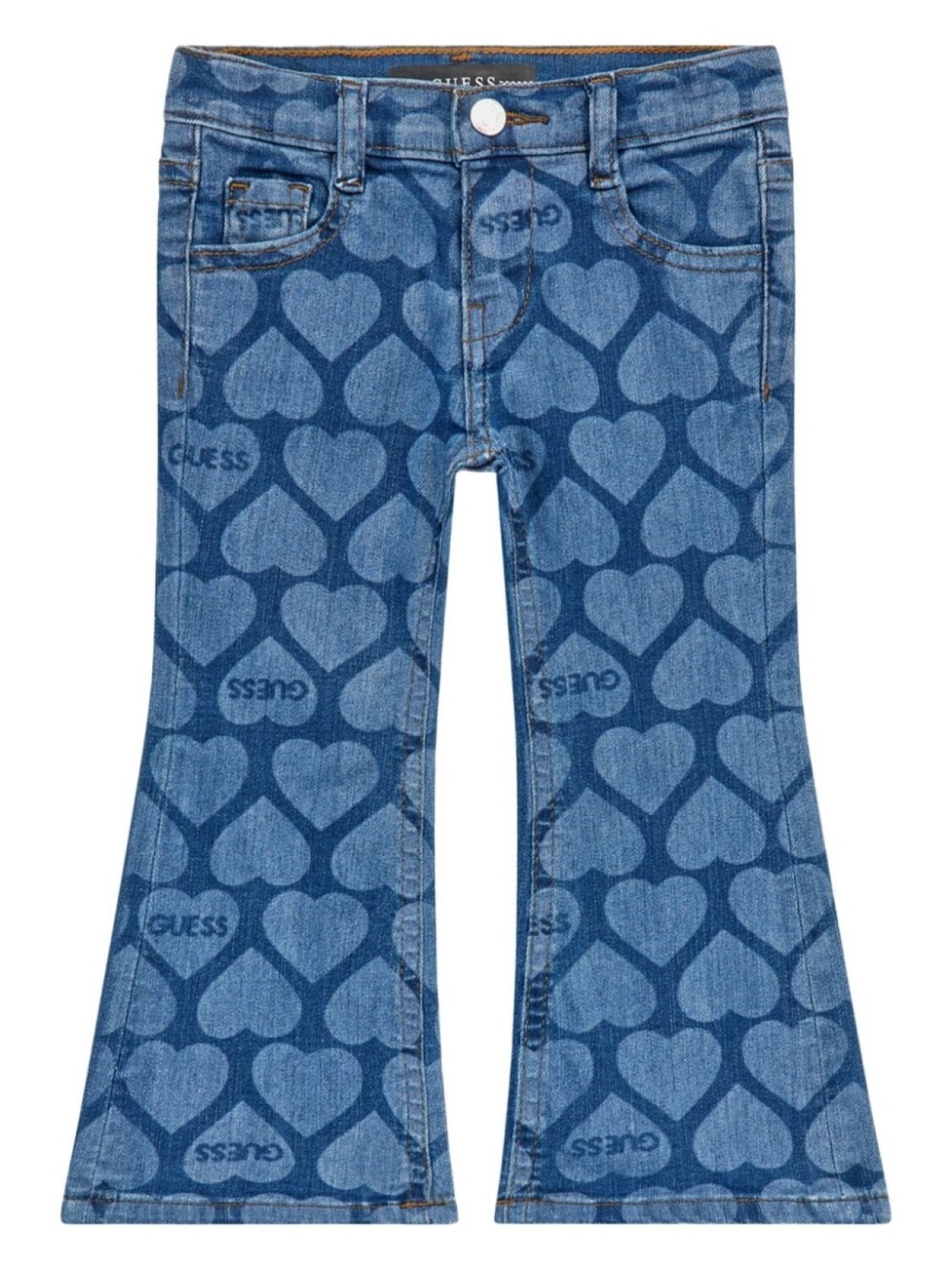 

Guess kids джинсы bootcut с логотипом и принтом, синий