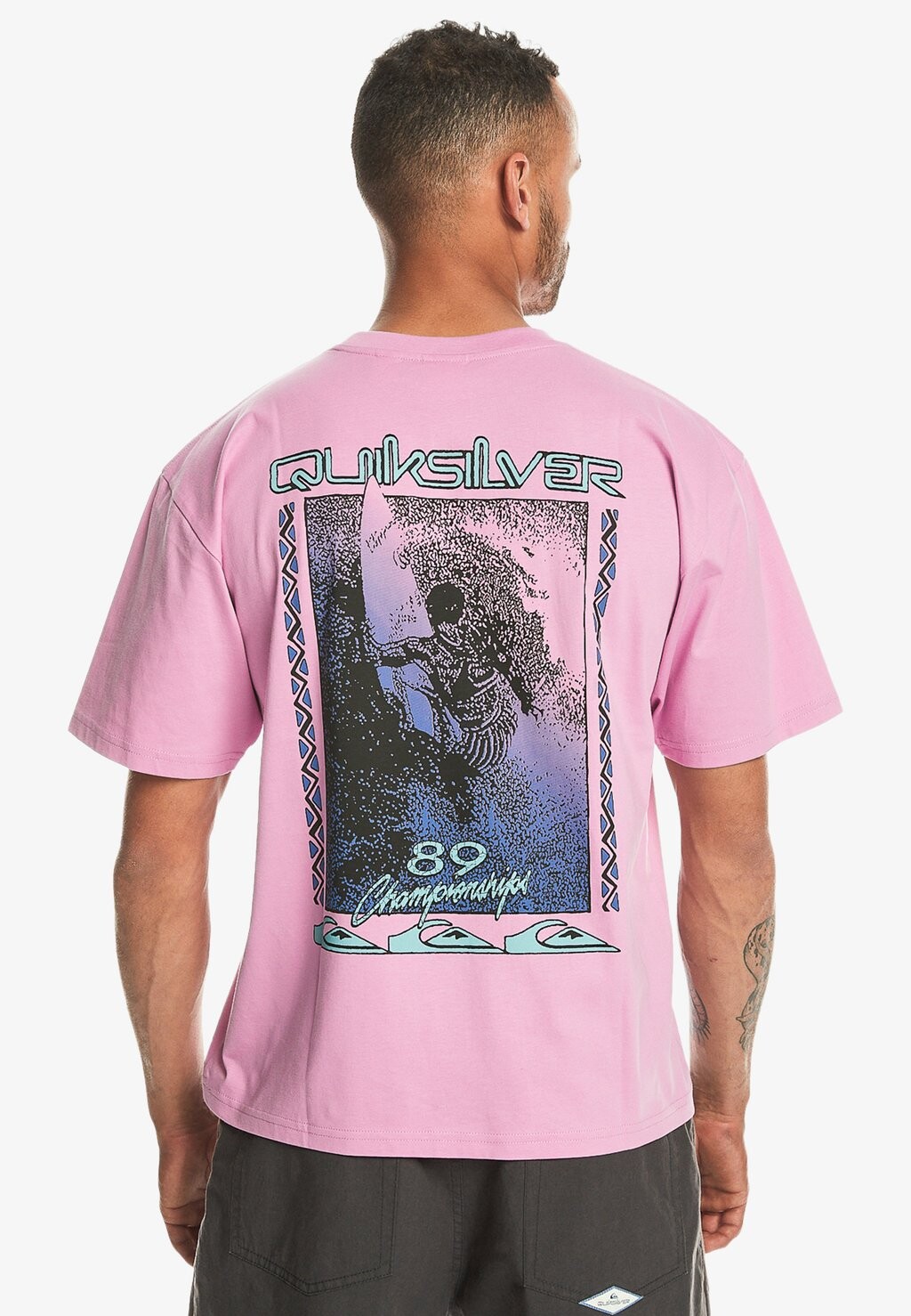 

Футболка с принтом BACK FLASH Quiksilver, цвет pink