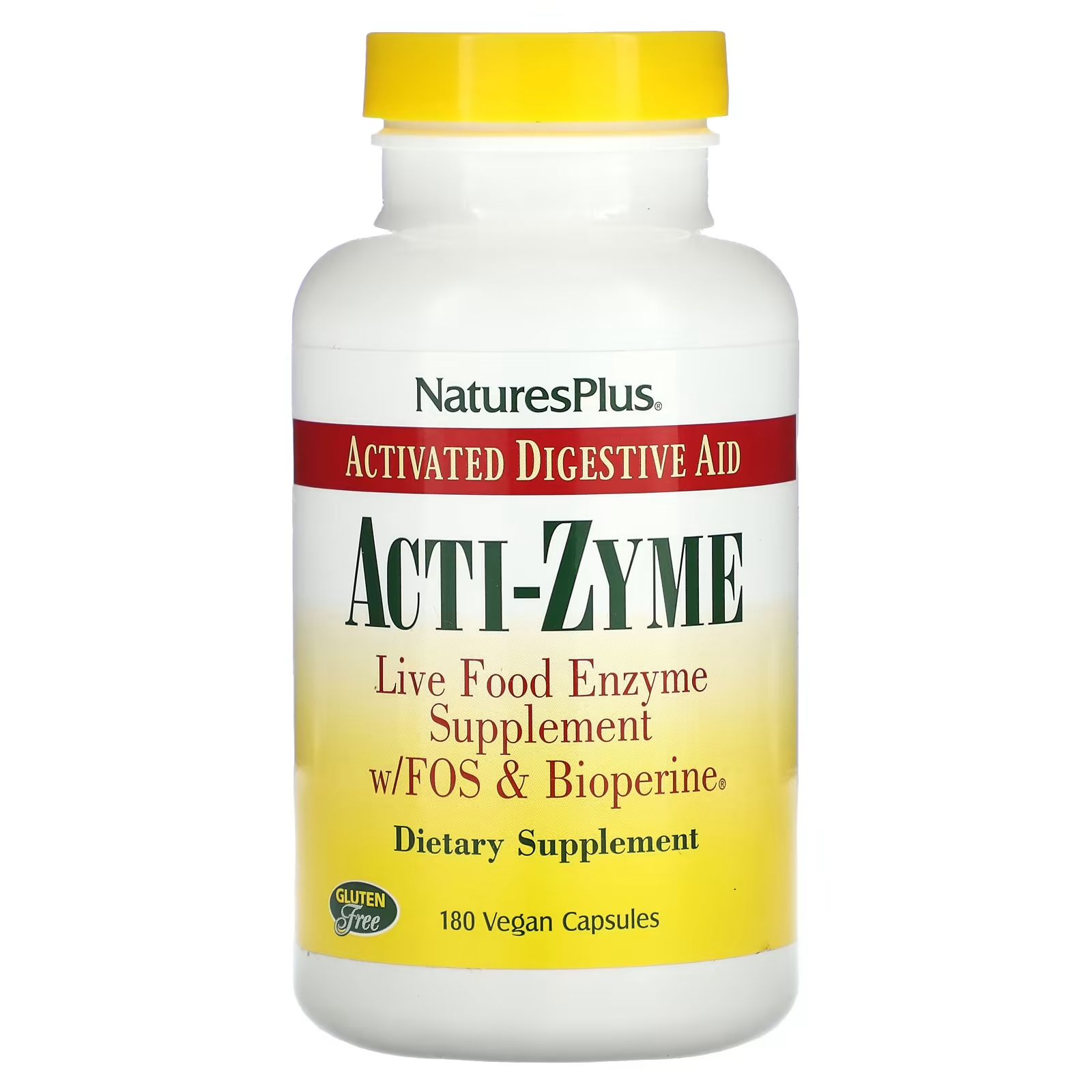 Пищевая добавка NaturesPlus Acti-Zyme, 180 веганских капсул naturesplus ultra zyme добавка с максимальной силой действия 180 таблеток