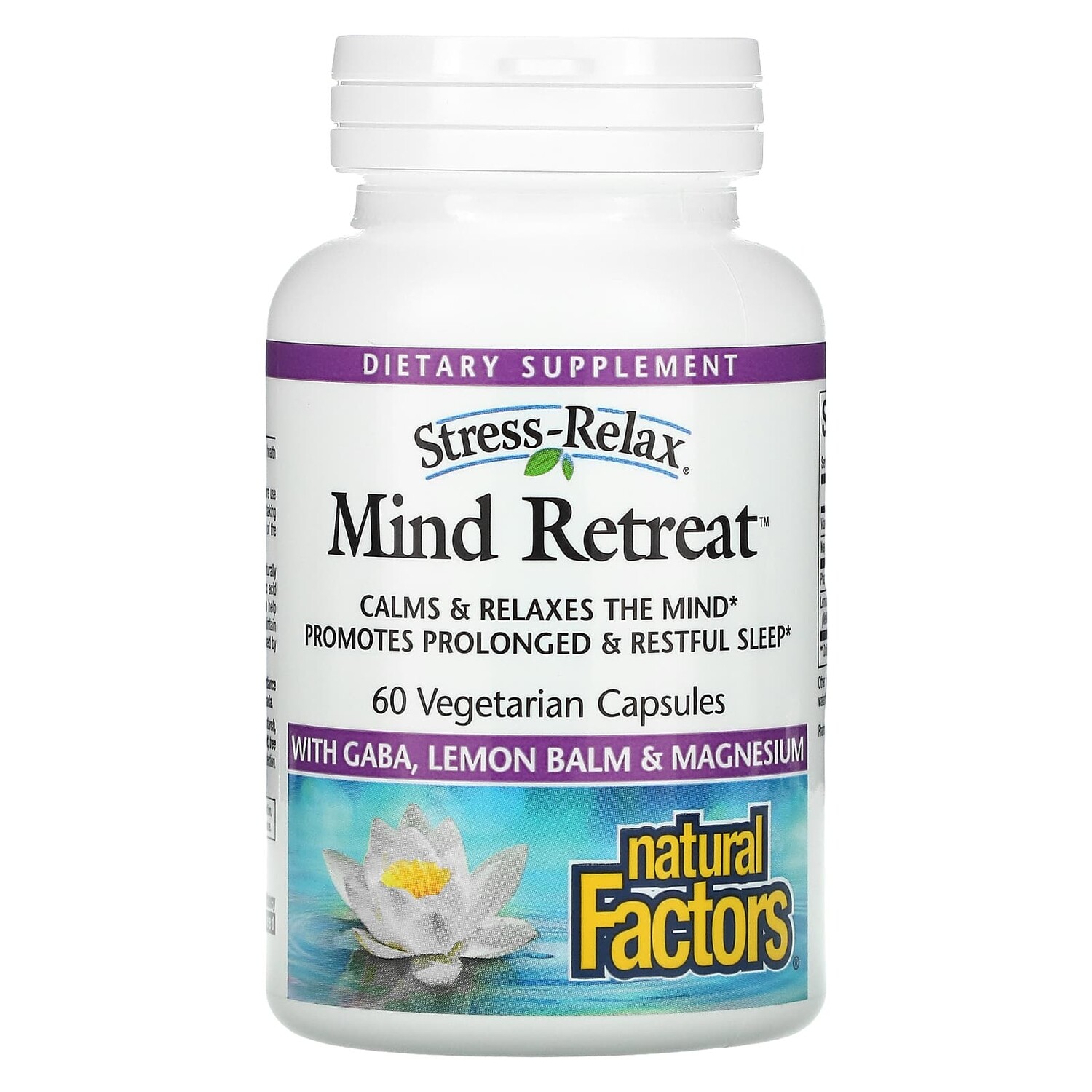 

Stress-Relax, Mind Retreat, 60 вегетарианских капсул, Natural Factors