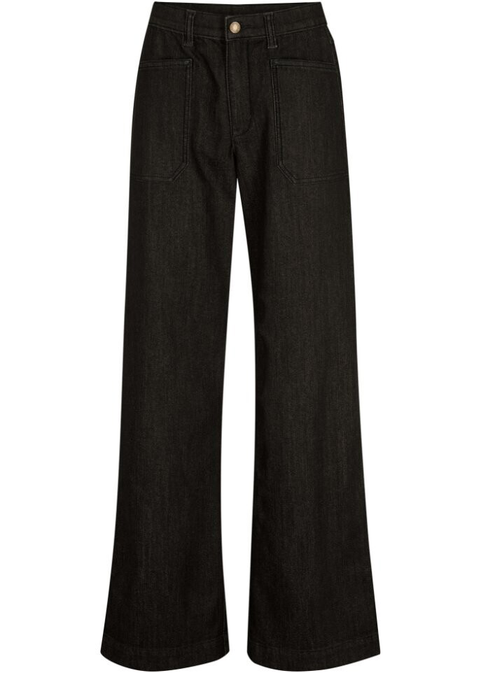 

Комфортные широкие джинсы стрейч John Baner Jeanswear, черный