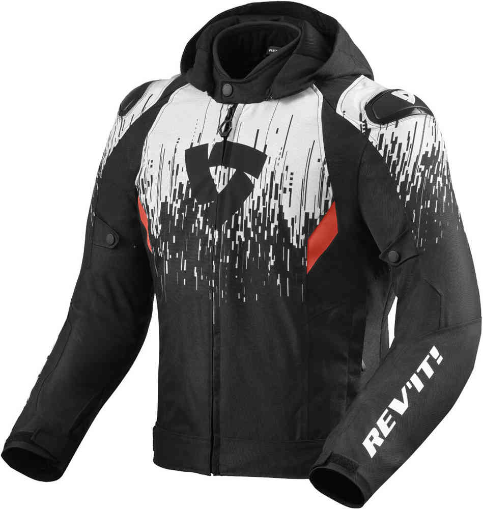 Мотоциклетная текстильная куртка Quantum 2 H2O Revit, черно-белый