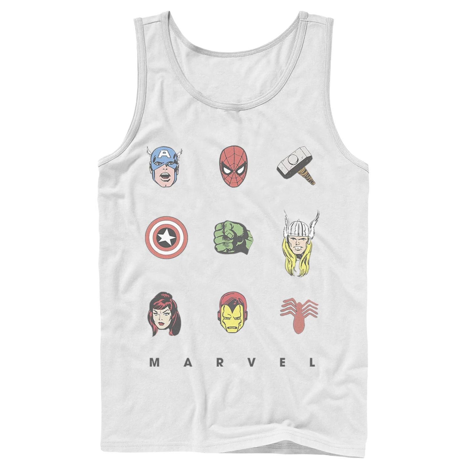 

Мужская майка с культовыми символами Marvel Retro Avengers Licensed Character