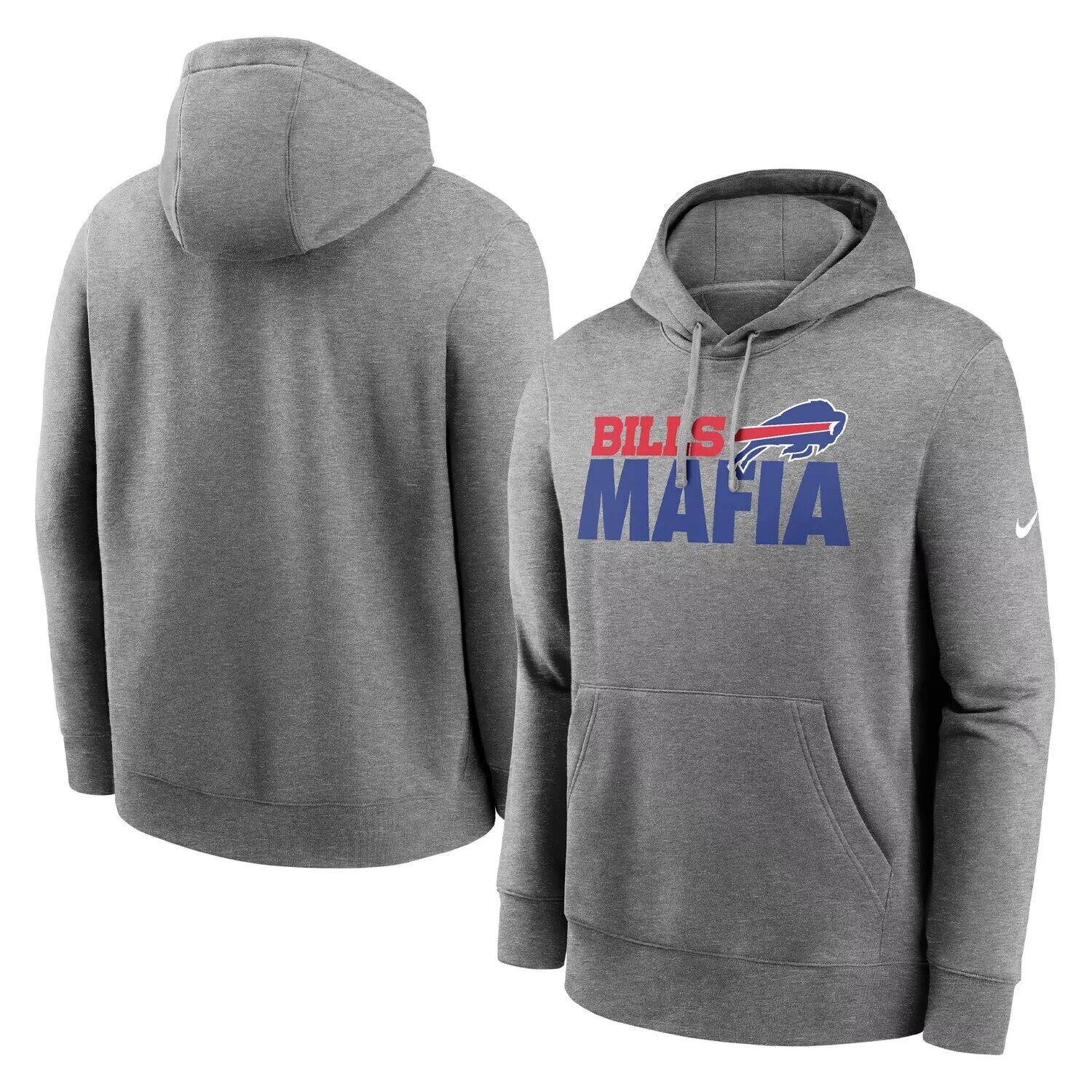 

Мужской серый пуловер с капюшоном Nike Heathered Buffalo Bills Local