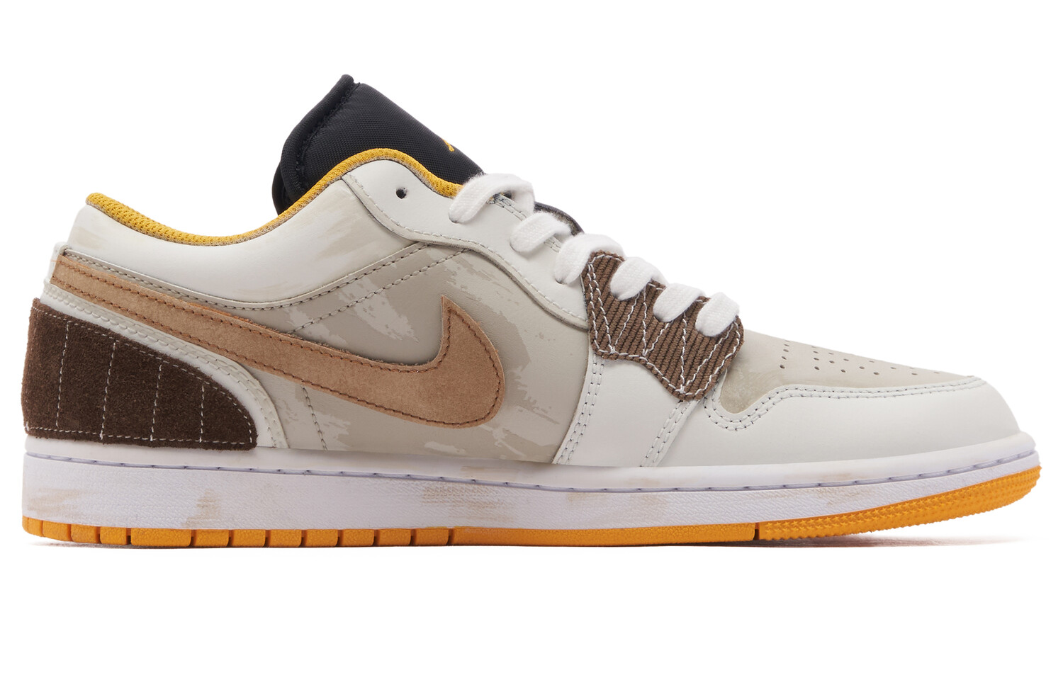

Кроссовки Air Jordan 1 Vintage Basketball Shoes Men Low-top Grey/white/brown, коричневый