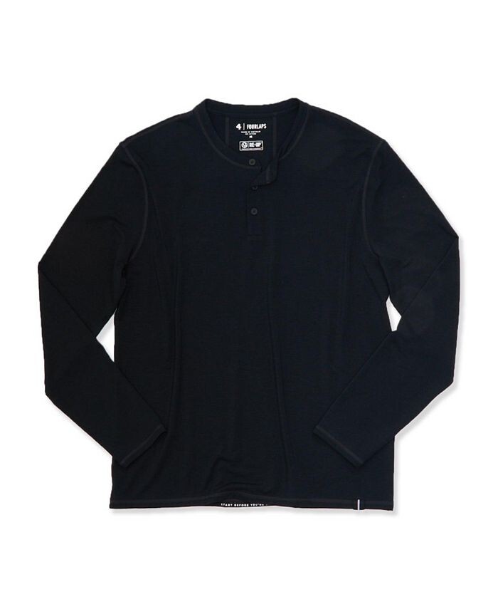 

Мужская футболка LS Radius Henley Fourlaps, черный