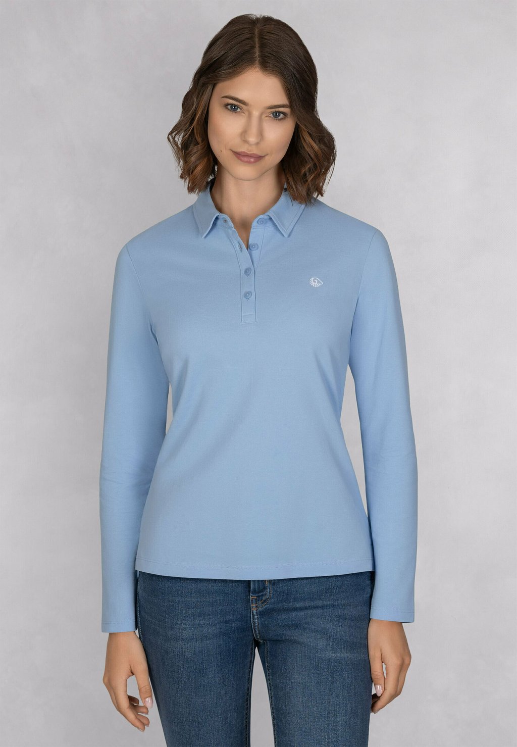 Рубашка-поло LANGARM Giesswein, цвет himmelblau