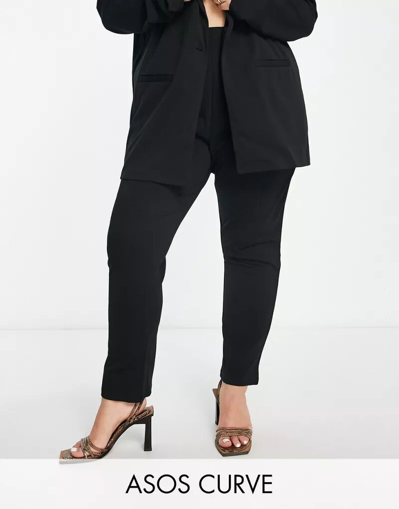 Черные расклешенные брюки из джерси ASOS Curve черные расклешенные брюки из джерси asos hourglass