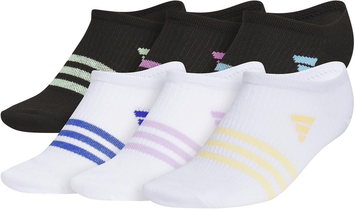 

Носки Adidas Superlite 3.0 6-Pack No Show, цвет Black/White/Semi Blue Burst