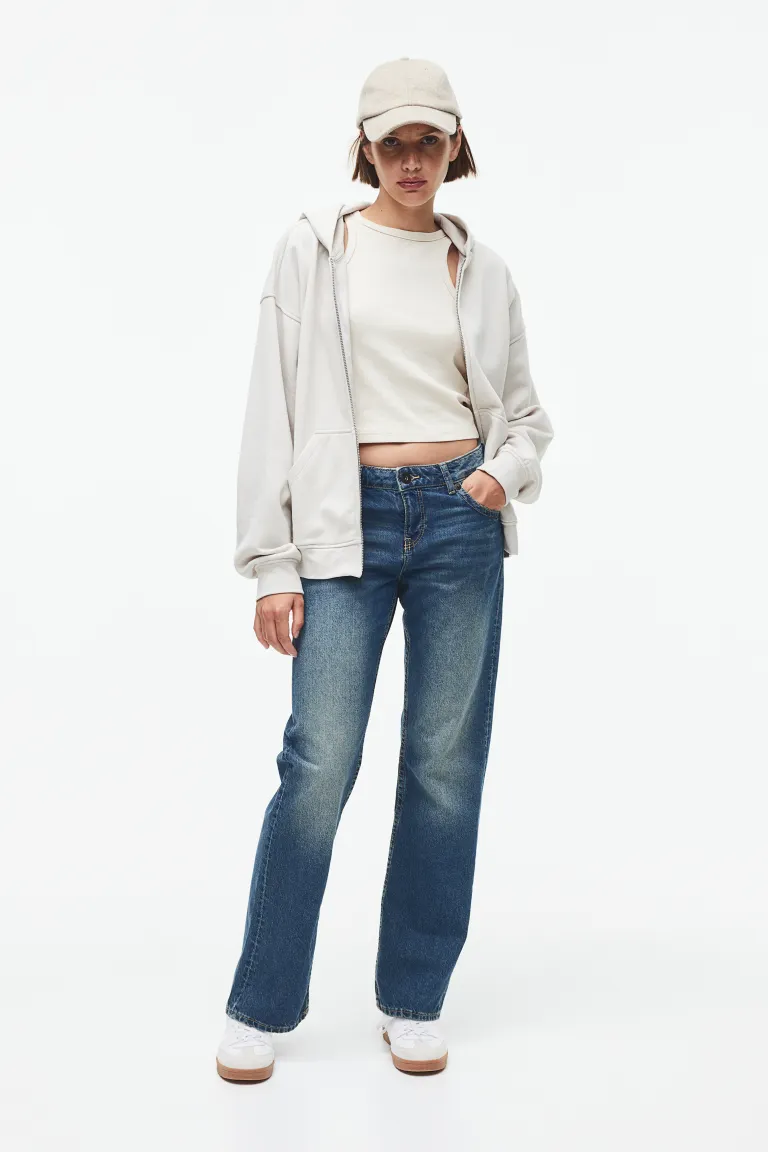 

Прямые низкие джинсы H&M, синий
