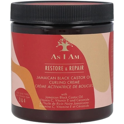 Ямайский крем для завивки с черным касторовым маслом, As I Am sunny isle ямайский мусс с черным касторовым маслом 7 унций