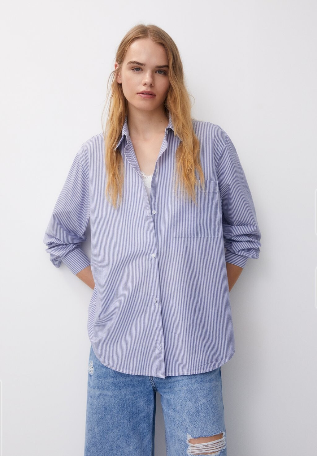 

Рубашка With Pocket PULL&BEAR, синий