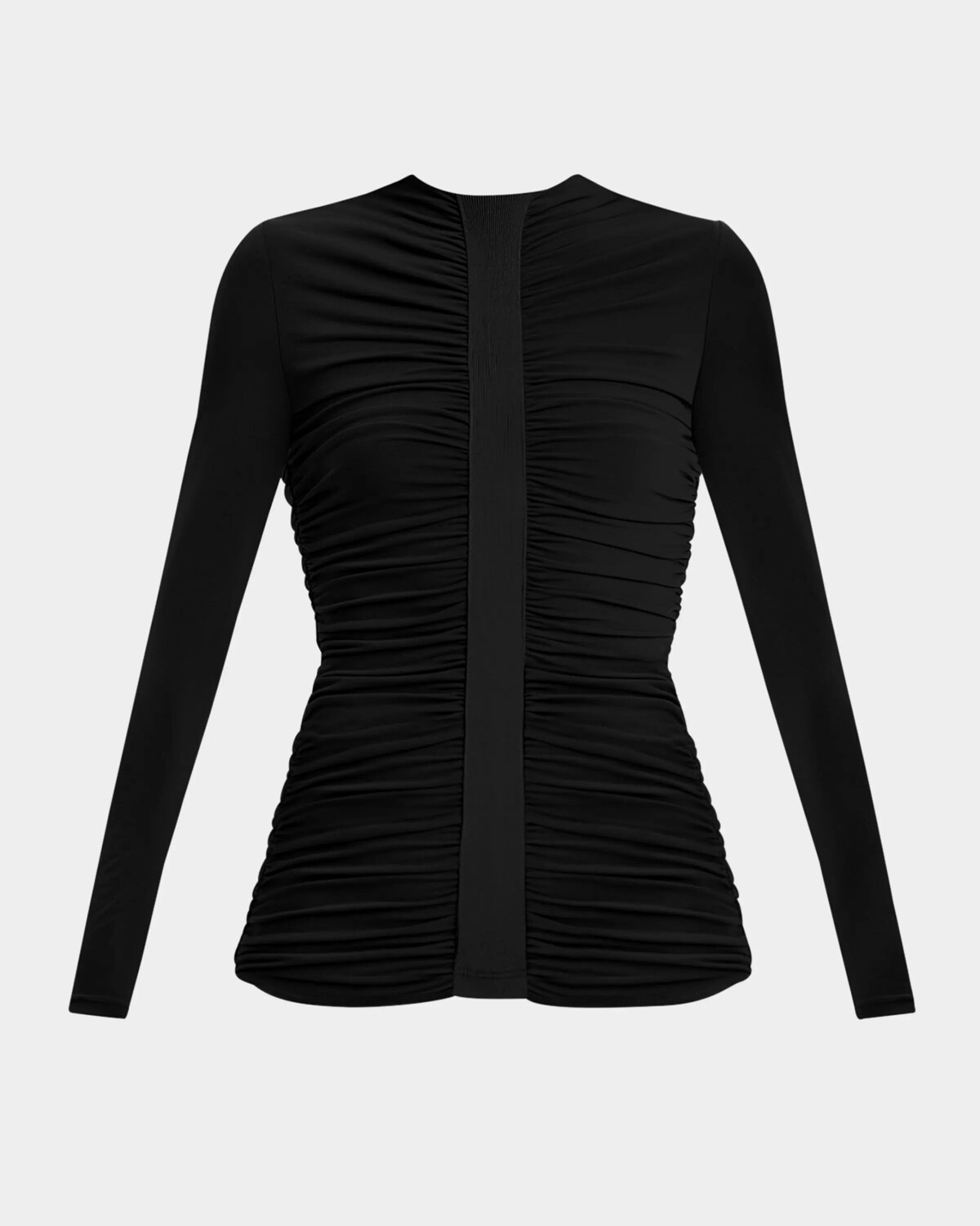 

Топ Veronica со сборками и длинными рукавами Herve Leger, черный