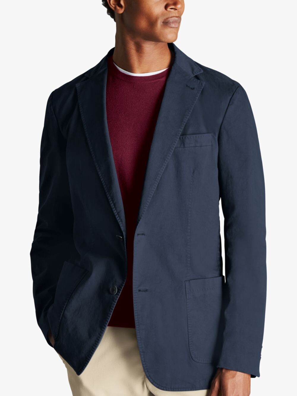 

Хлопковая эластичная куртка Charles Tyrwhitt, чернильно-синяя