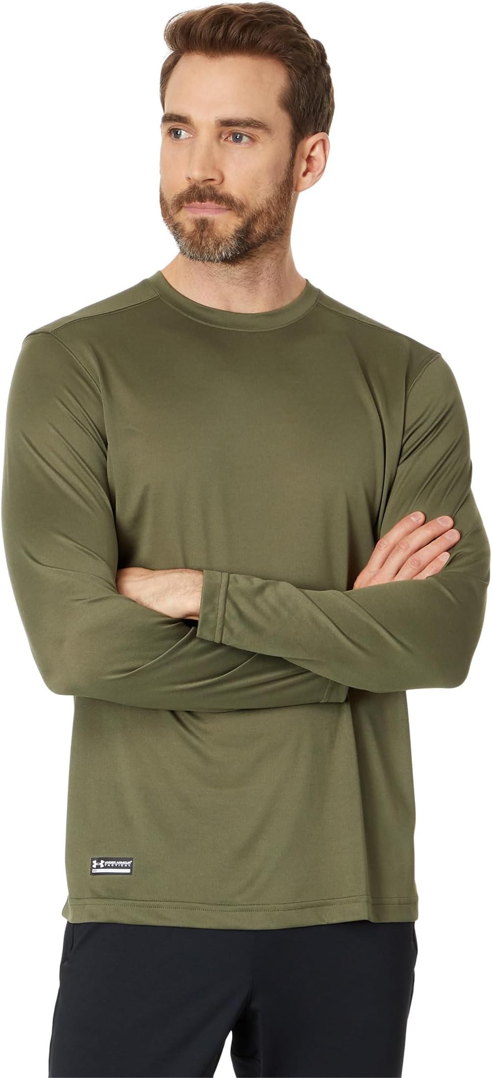 Футболка с длинными рукавами UA Tac Tech Under Armour, цвет Marine OD Green футболка с короткими рукавами ua tech under armour цвет marine od green black