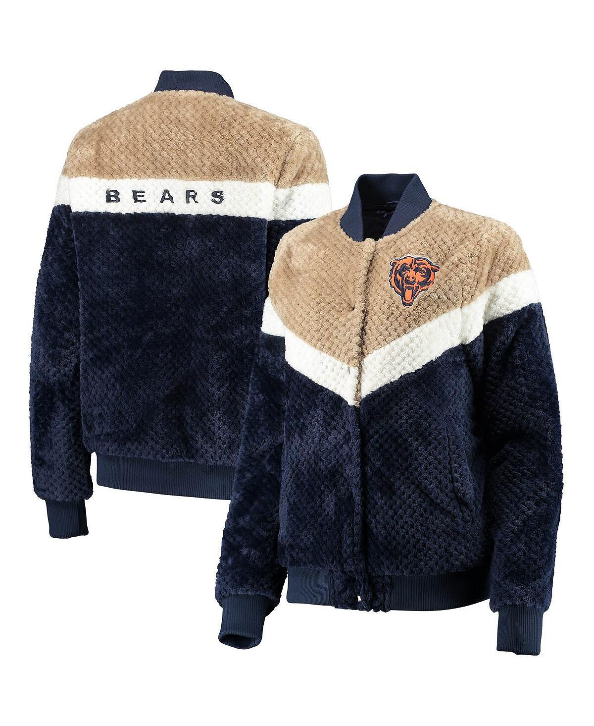 Женская темно-кремовая куртка на кнопках из шерпы Chicago Bears Riot Squad G-III 4Her by Carl Banks