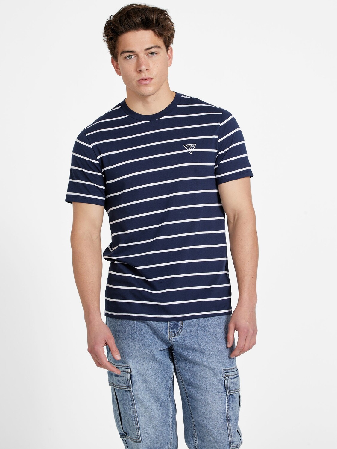 

Футболка Eco Larry в полоску Guess Factory, цвет Blackened Blue