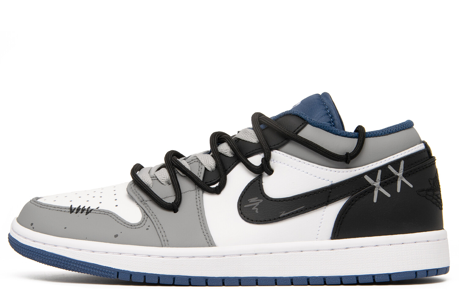 

Кроссовки Air Jordan 1 Vintage Basketball Shoes Men Low-top Black/grey/white, черный