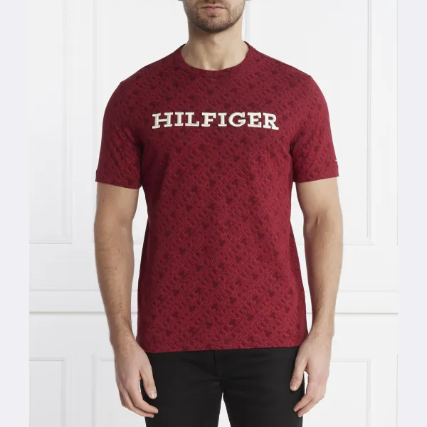 

Футболка классического кроя с монограммой AOP Tommy Hilfiger, бургунди