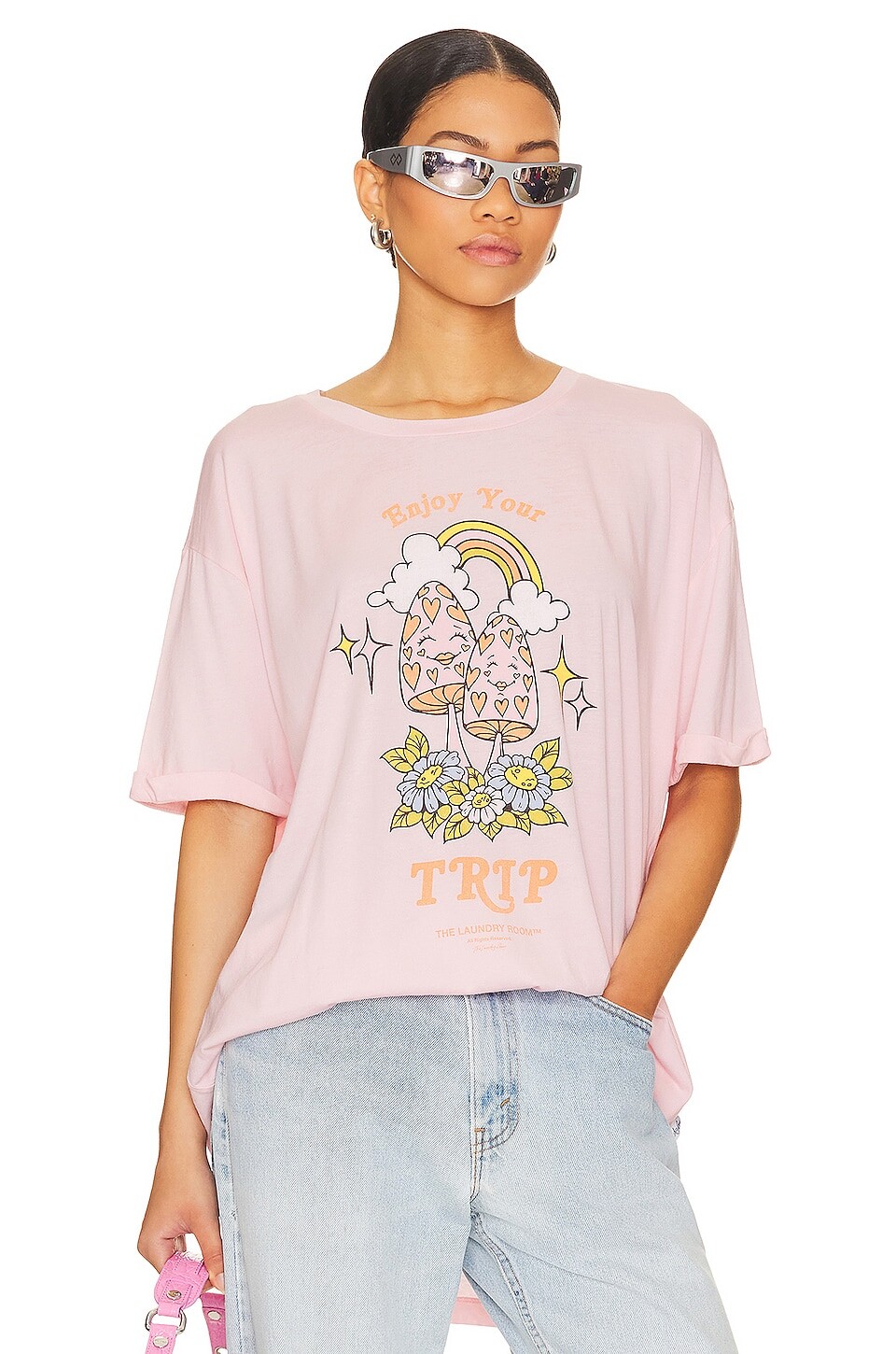 

Футболка The Laundry Room Enjoy Your Trip Oversized, цвет Blush