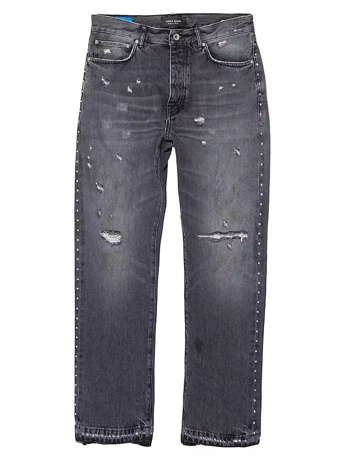 

Джинсы прямого кроя, украшенные кристаллами Purple Brand, черный