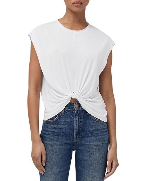 

Футболка Jenna с завязками на подоле rag & bone, цвет White