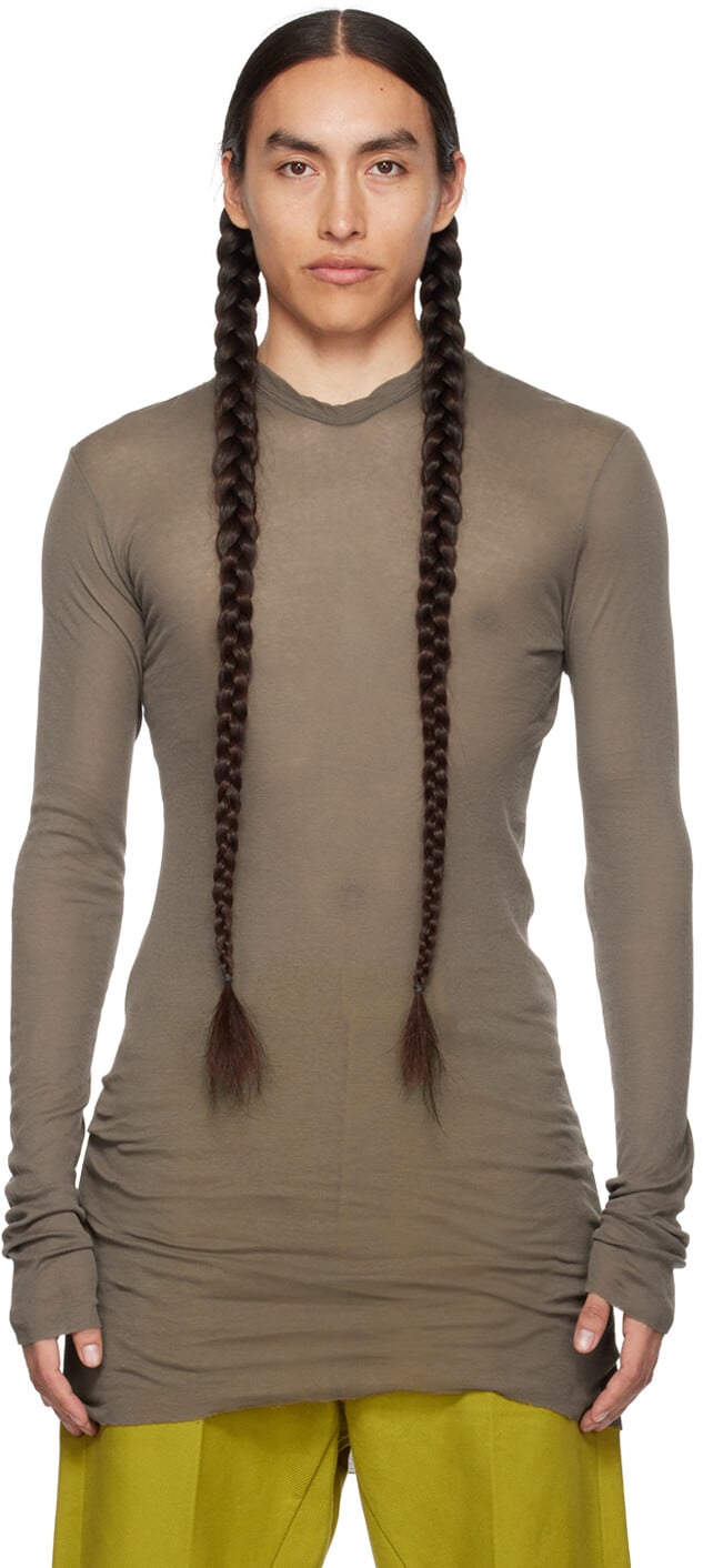 

Серый полупрозрачный худи Rick Owens