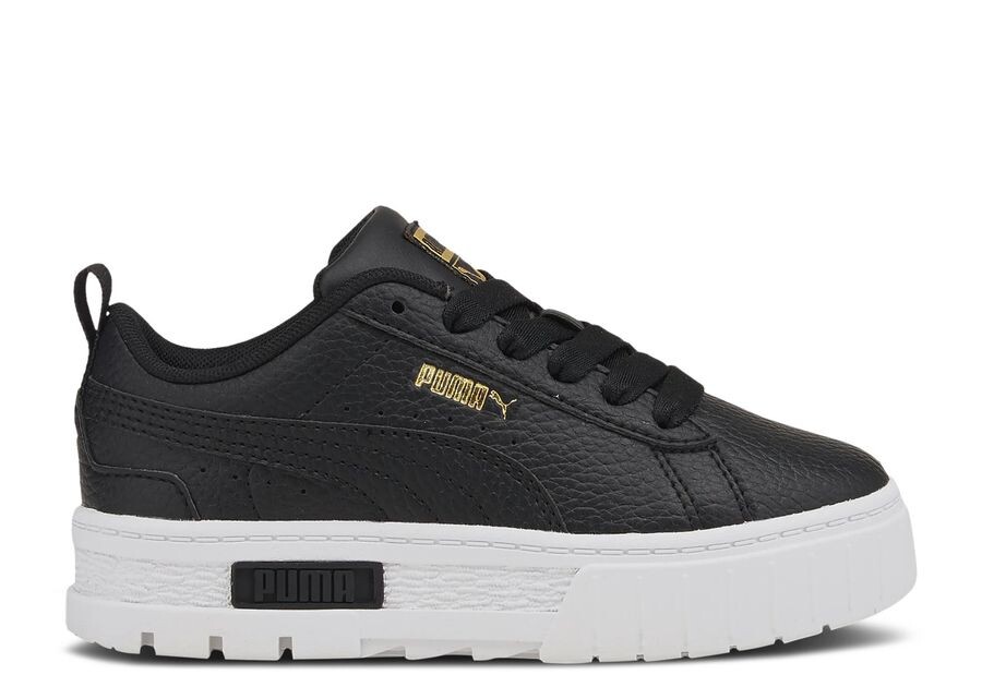 

Кроссовки Puma Mayze Leather Little Kid 'Black Team Gold', черный