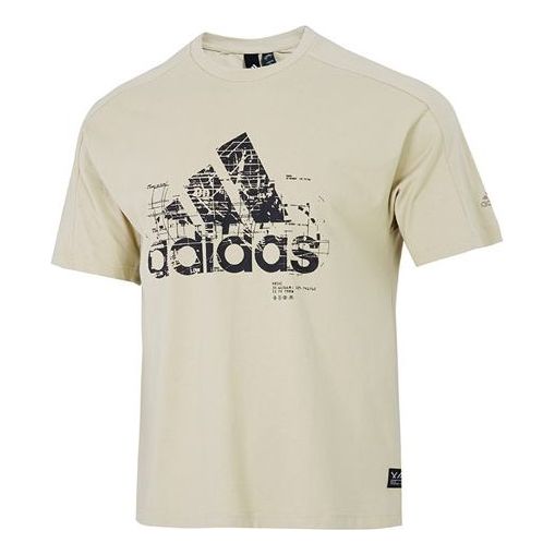 Футболка adidas M Prsve Bos Tee Athleisure Casual Sports Logo Round Neck Short Sleeve Khaki, мультиколор