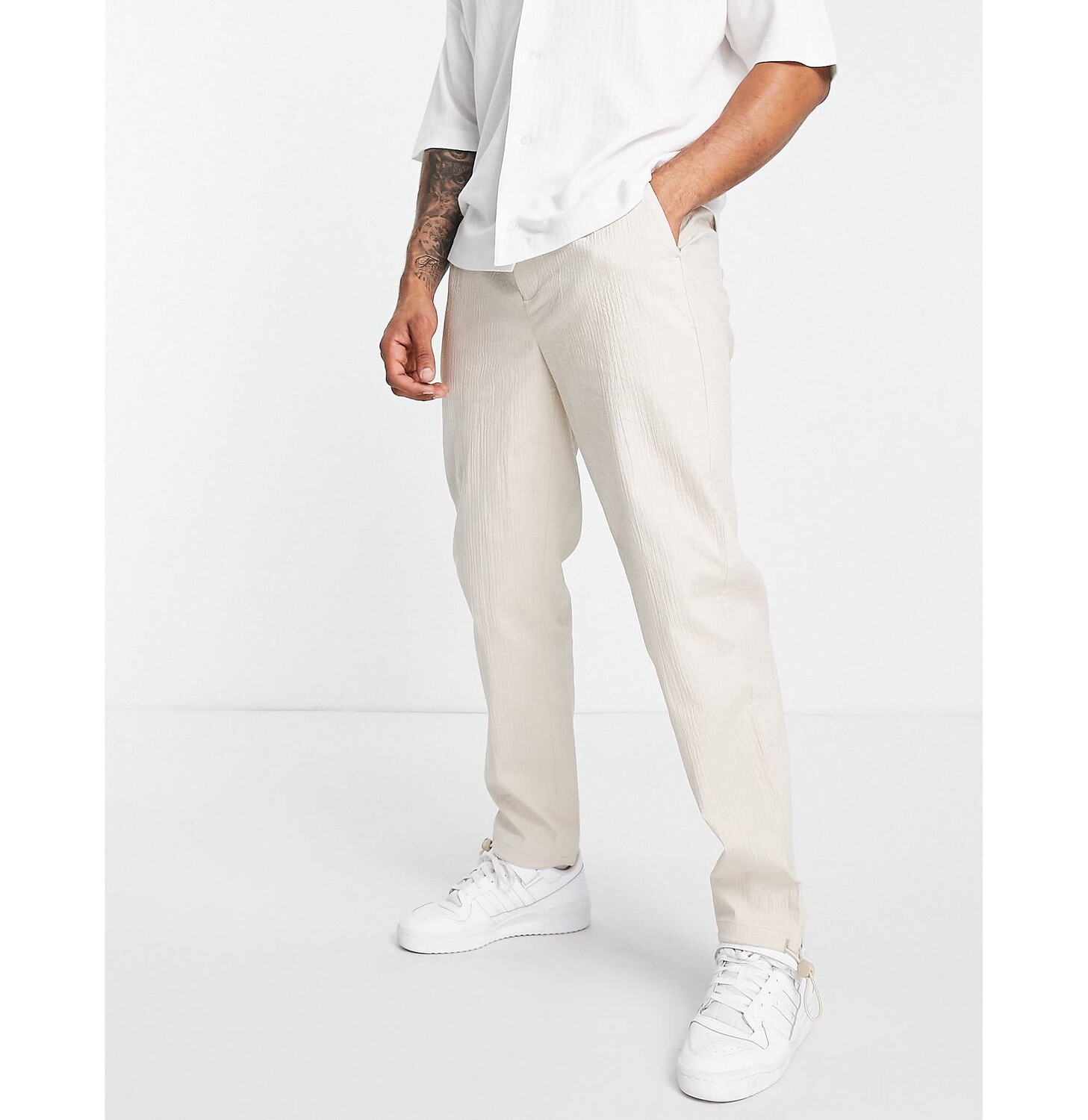 

Брюки Topman прямого кроя в рубчик с эффектом камня