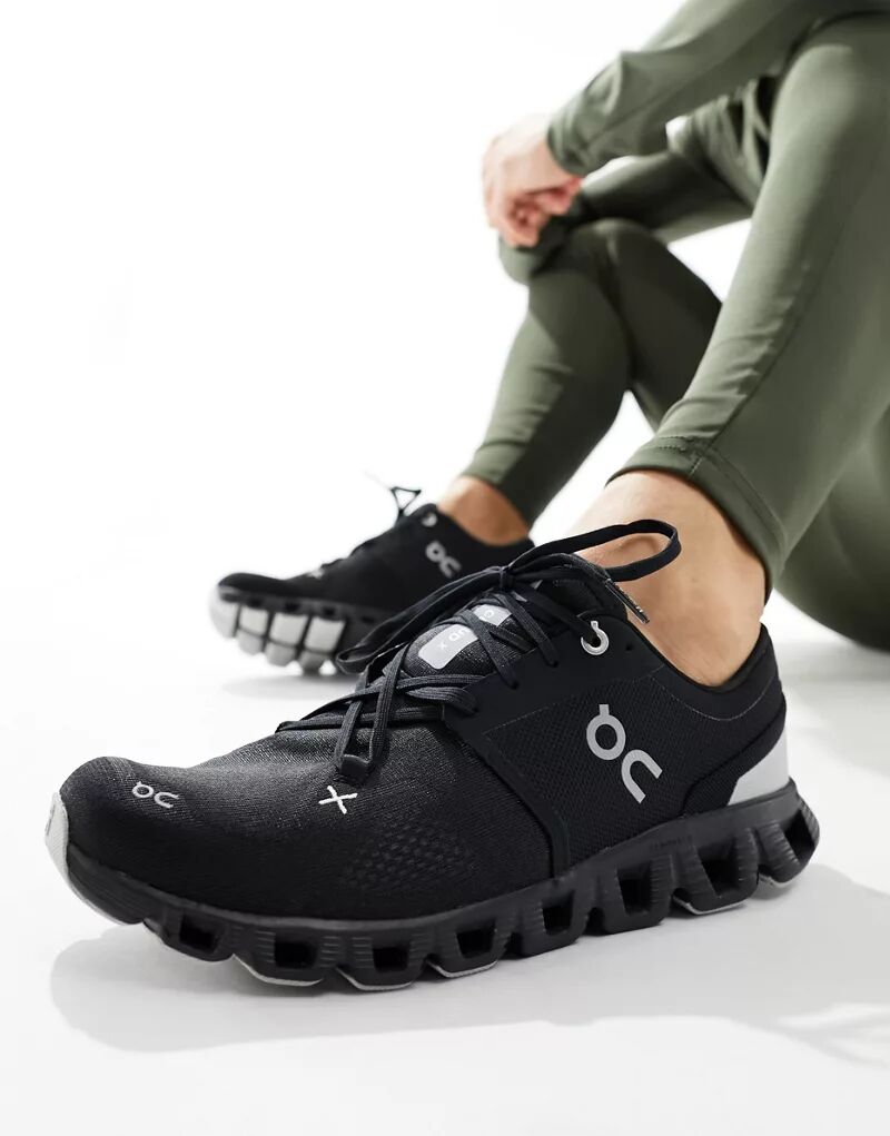 Черные кроссовки для бега ON Cloud X 3 On Running черные кроссовки on cloud 5 on running