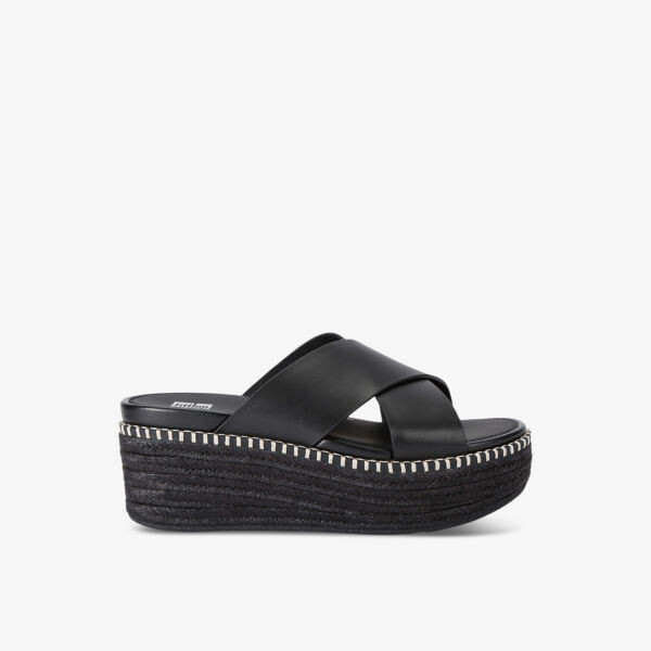 

Сандалии из кожи с перекрестными ремешками Eloise Fitflop, черный