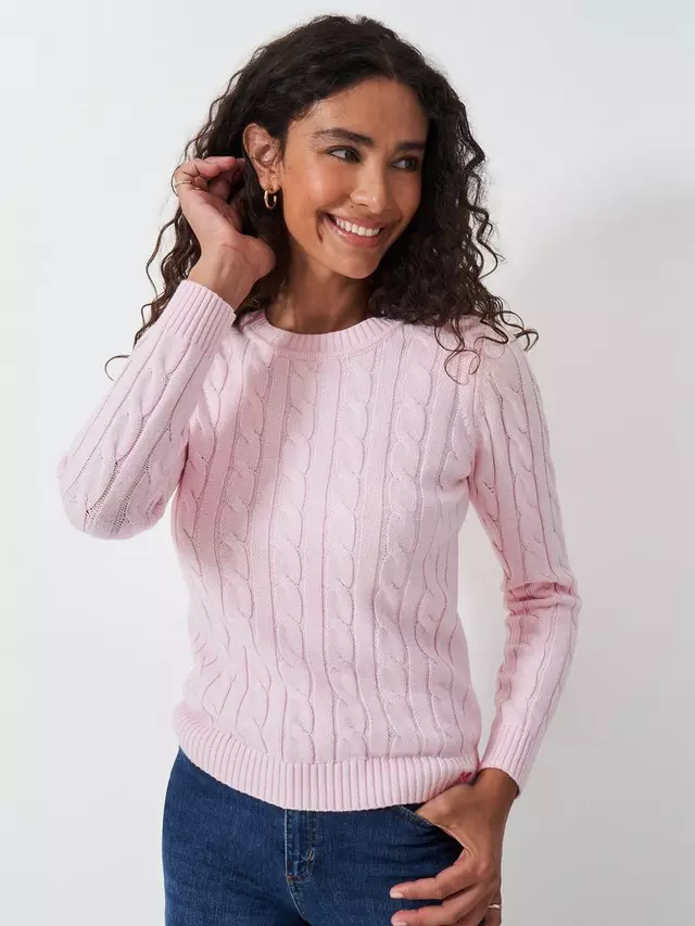 

Джемпер Crew Clothing Chunky Cable Knit Cashmere Blend, цвет light/pink