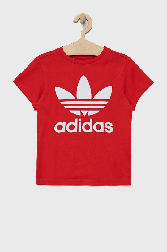 

Хлопковая футболка для детей adidas Originals, красный