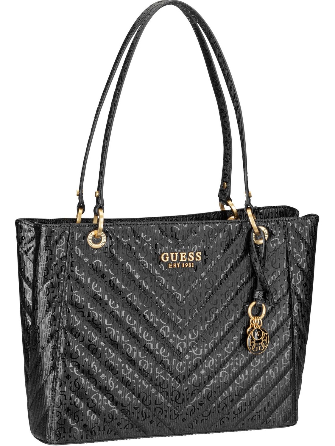 

Сумка шоппер Guess Jania Noel Tote, черный