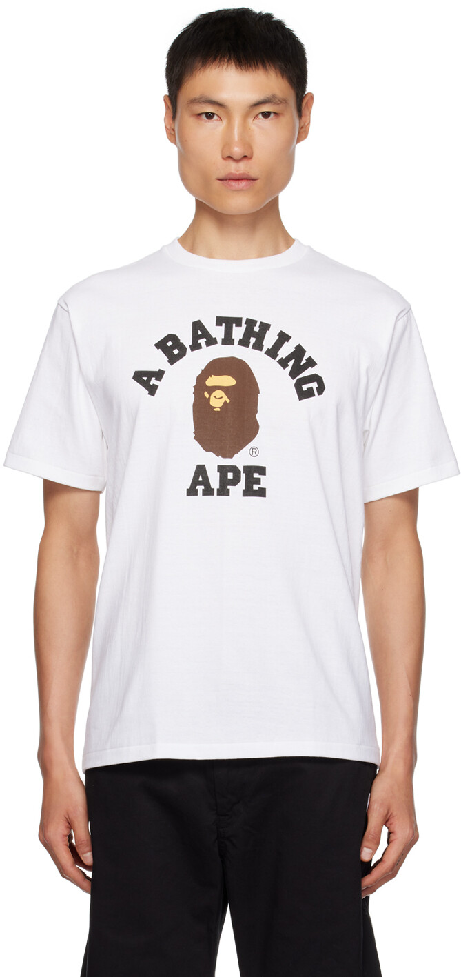 

Белая студенческая футболка BAPE, Белый