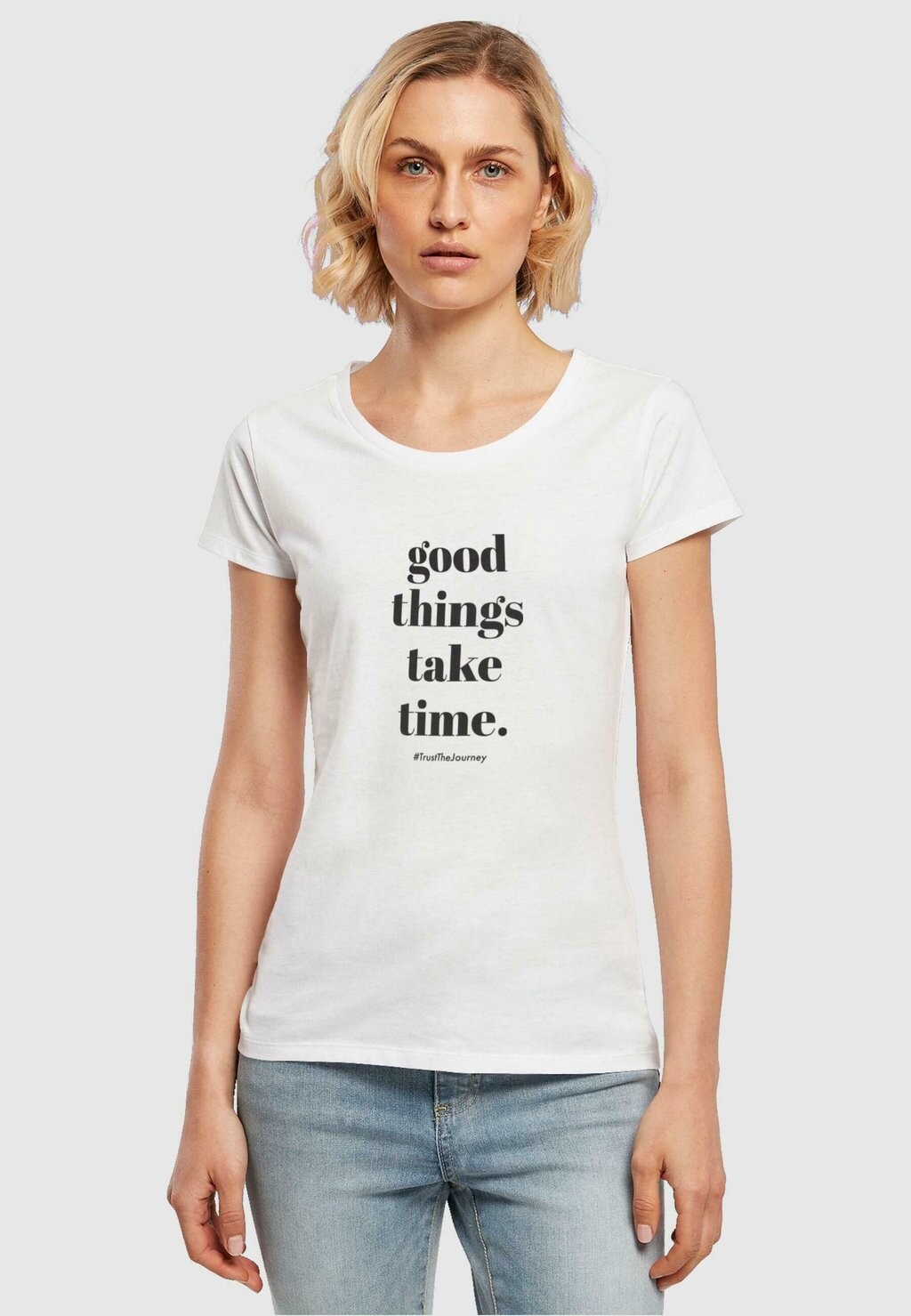 

Футболка с принтом GOOD THINGS TAKE TIME Merchcode, цвет white