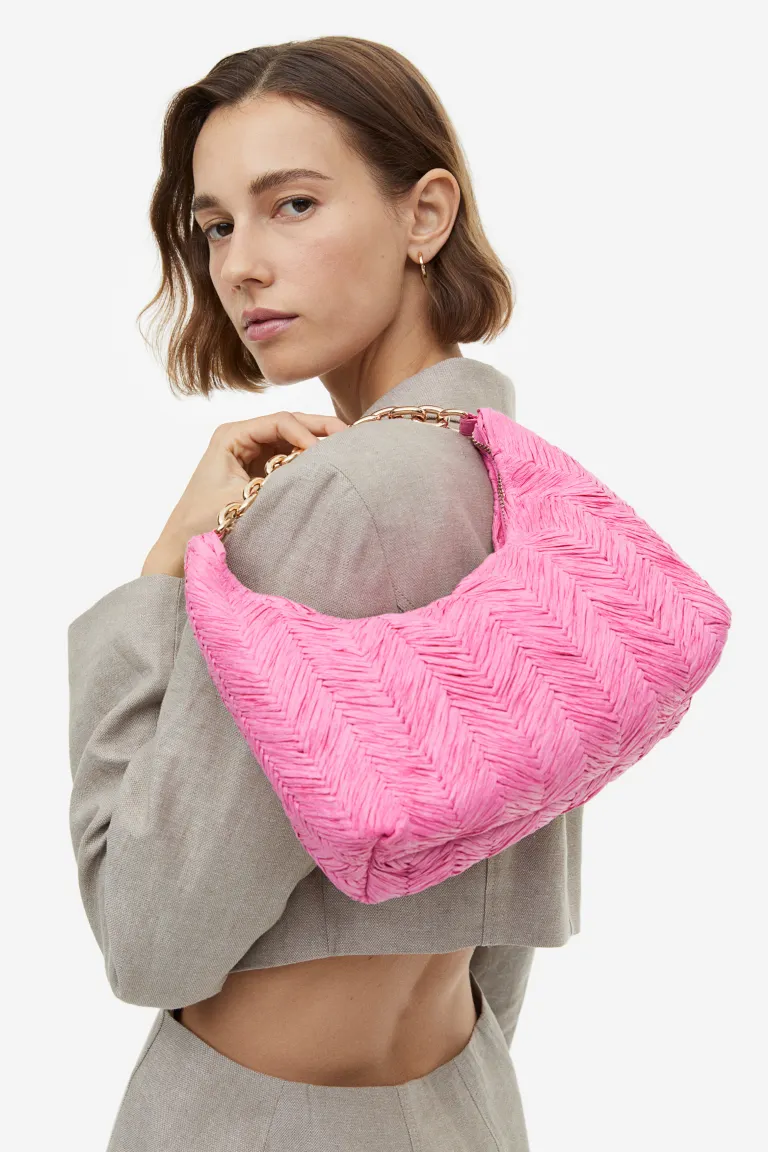 

Соломенная сумка через плечо H&M, розовый