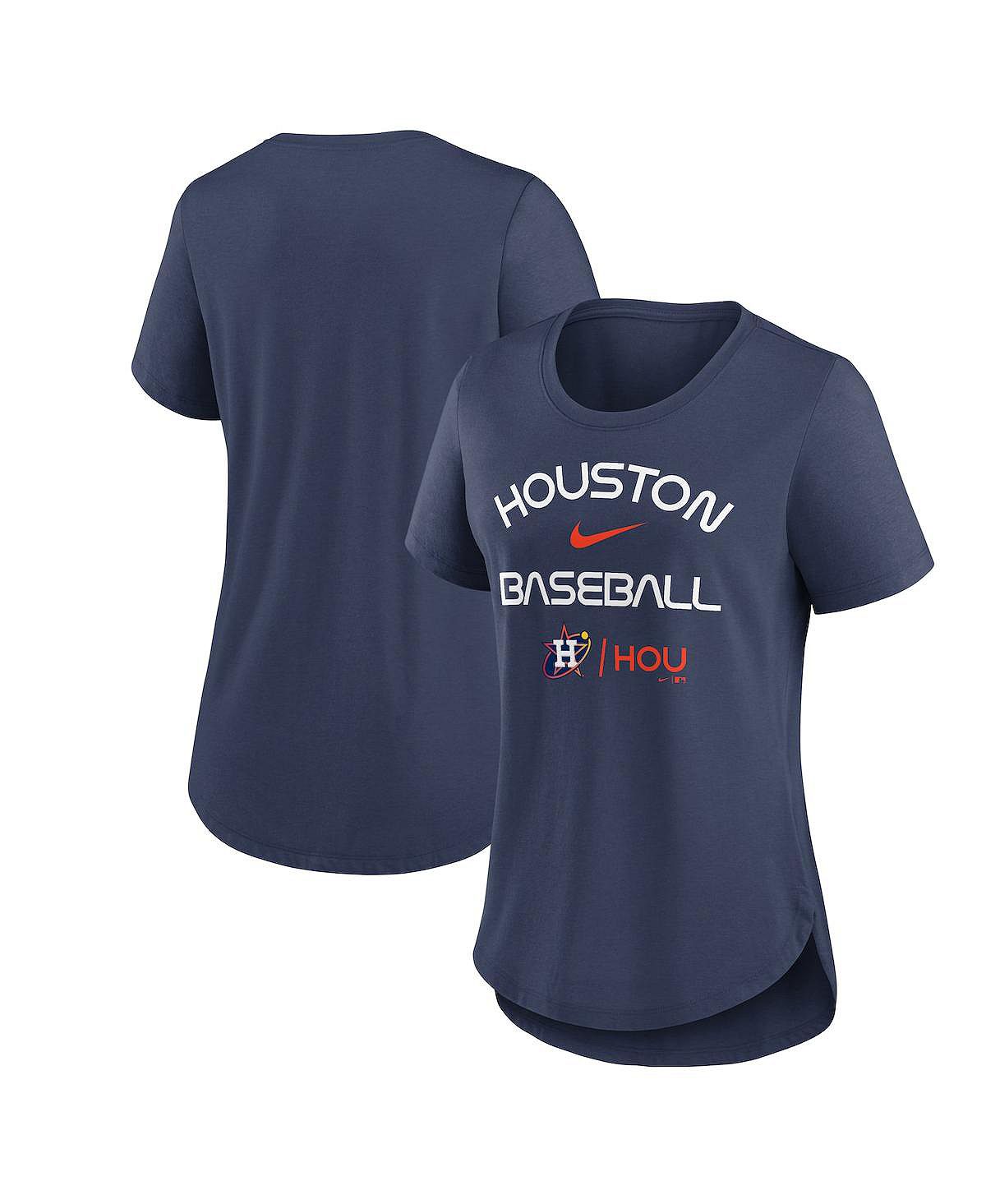 

Женская темно-синяя футболка Tri-Blend Houston Astros City Connect Nike, темно-синий